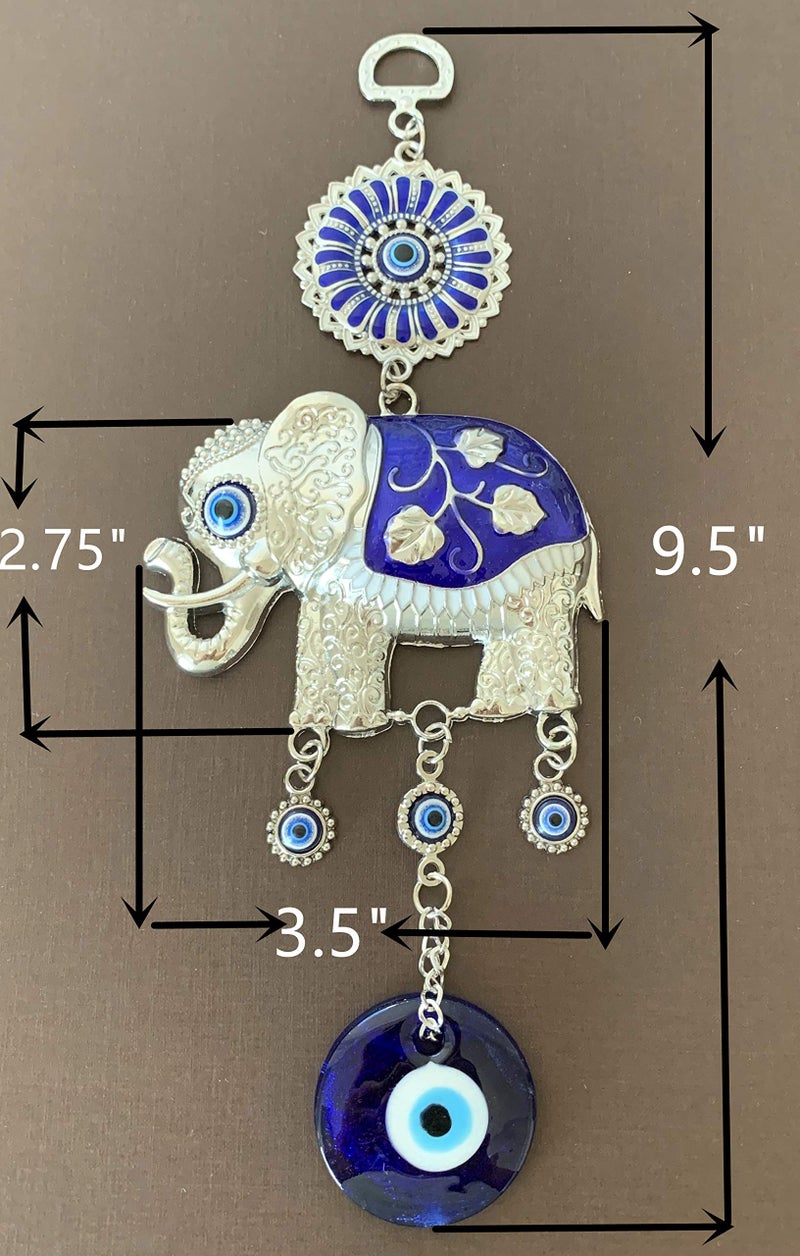 Betterdecor Turkish Blue Evil Eye Lucky Elephant Amulet â€“ Hanging Ornament for Home Office Car Decor -CL16 - Image 4